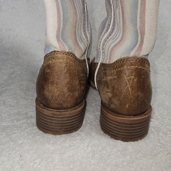 Justin LATTIE WHEAT Womens 6.5B Western Cowboy Boots L2967 Leather Square Toe - Picture 11 of 16